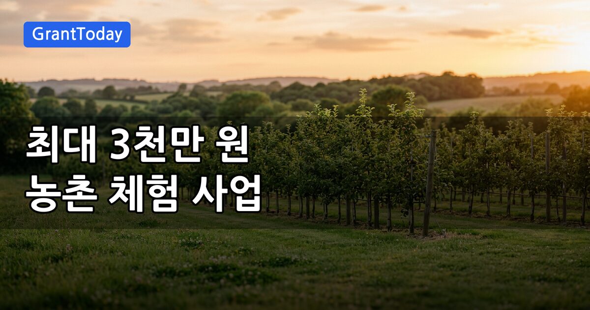 [마감주의] 2026년 청년참여형 소규모 농촌체험프로그램 개발사업 완벽 가이드